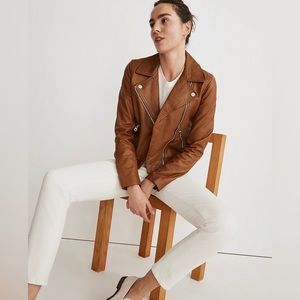 Madewell washed leather jacket in Dried Cedar